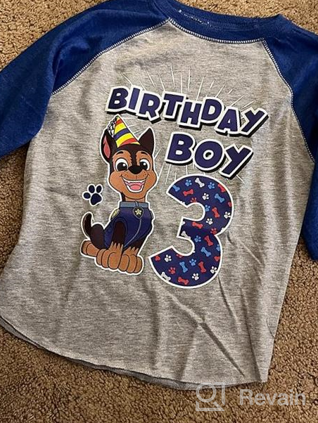 img 1 attached to Patrol Birthday Sleeve Baseball Toddler Boys' Clothing for Tops, Tees & Shirts review by Adam Martin