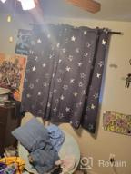 img 1 attached to 🌙 Anjee Kids Navy Blue Stars Blackout Curtains, 45 Inches Length, Silver Foil Print Room Darkening Window Curtain, Thermal Insulated Grommet Drapes, 2 Panels, Navy Blue, 52x45 Inches review by Nguyen Taylor