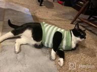 img 1 attached to Soft And Warm Striped Sweaters For Cats And Small Dogs - High Stretch Knitwear For Male And Female Kitties review by Joshua Donnis
