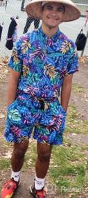 img 7 attached to EISHOPEER Men'S Hawaiian Floral Print Short Sleeve Shirt And Shorts Set For Casual Wear