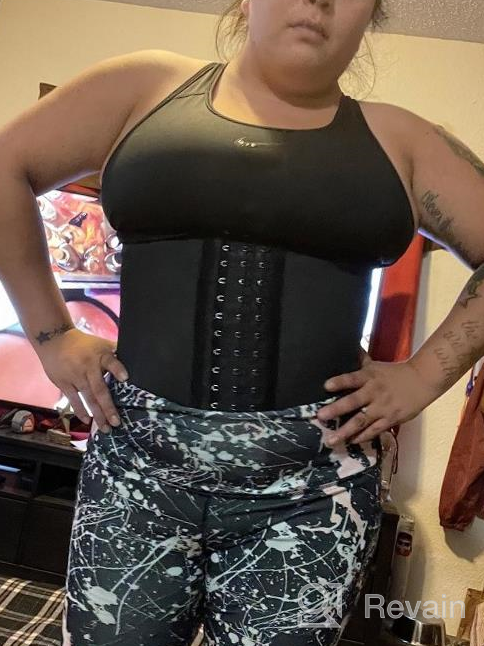 img 1 attached to Get The Perfect Figure With SHAPERX Latex Waist Trainer - 4 Hook Waist Cincher & Hourglass Body Shaper review by Johnny Murphy