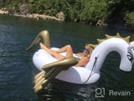img 1 attached to Giant Inflatable Golden Swan Pegasus Pool Float - Perfect For Summer Beach Swimming & Outdoor Pool Parties! review by Billy Danaher