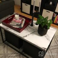 img 1 attached to Roomfitters White Marble Print Coffee Table, Upgraded Water Resistant Top Surface, Accent Rectangular Cocktail Table With Black Metal Box Frame, Sofa Table For Living Room, Home Furniture Decoration review by Matt Barsa