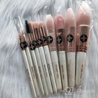 img 1 attached to EIGSHOW Premium Synthetic Makeup Brush Set - Vegan 10Pcs Yellow Brushes For Flawless Foundation, Blending, Face Powder, Lip Blush, Contour And Eyeshadow Application - Cruelty-Free review by Jim Worthington
