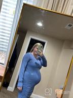 img 1 attached to 👗 Stylish and Comfy: Smallshow Women's Long Sleeve Maternity Dress for Ruched Pregnancy Clothes review by Ryan Calabro