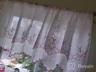 img 1 attached to Rustic Farmhouse Style Kitchen Curtains - Zhh White Embroidered Two-Layer Valance With Pink Morning Glory Pattern And Lace Floral Detailing, Ideal For Window Decor (W 56" X H 27", 1 Panel) review by Michael Ramu