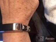 img 1 attached to Stylish Leather Bands For Fitbit Alta And Alta HR, With Metal Clasp And Rhinestone Bling – Silver With Rhinestone, 5.5" - 6.7" By Bayite review by John Kahsar