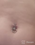 img 1 attached to CrazyPiercing Door Knocker Stainless Steel Reverse Bar Belly Button Ring Piercing Navel Ring 14G 1/2 review by Matt Bokil