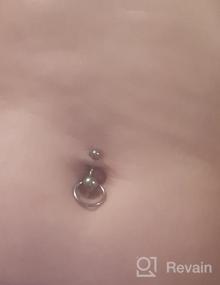 img 5 attached to CrazyPiercing Door Knocker Stainless Steel Reverse Bar Belly Button Ring Piercing Navel Ring 14G 1/2