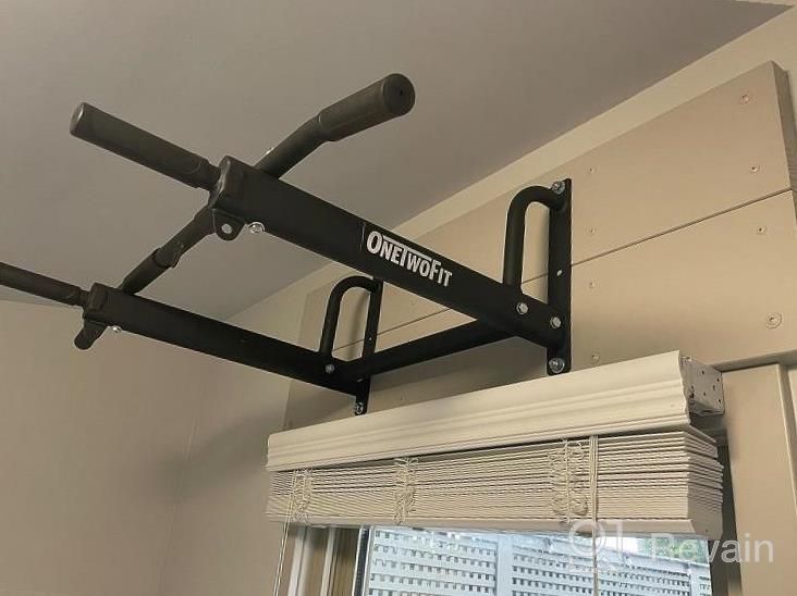 img 1 attached to ONETWOFIT OT103 Wall Mounted Pull Up Bar - 6-Hole Design, 440 Lbs Max Weight Capacity For Indoor/Outdoor Use review by Flex Morgan