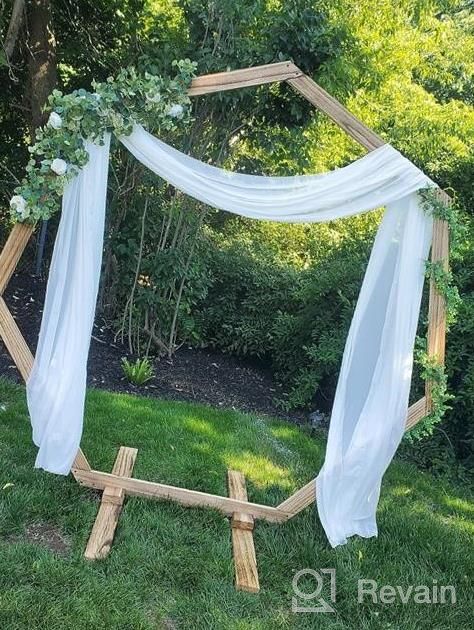 img 1 attached to Rustic Wedding Arch Backdrop Stand: Efavormart'S 7.4Ft Dark Brown Wood DIY Round Photo Background Stand review by Tiffany Stone