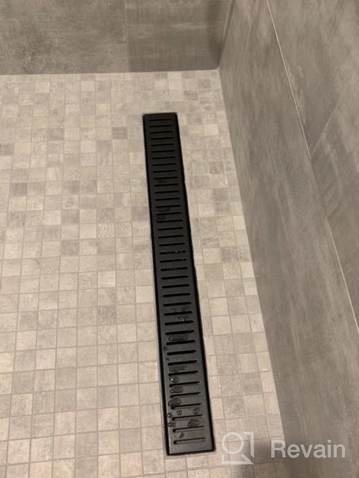 img 1 attached to Neodrain Professional Black 24-Inch Linear Shower Drain Manufacturer With Removable Capsule Pattern Grate, 304 Stainless Steel Rectangle Shower Floor Drain- Adjustable Leveling Feet,Hair Strainer review by Andy Quade