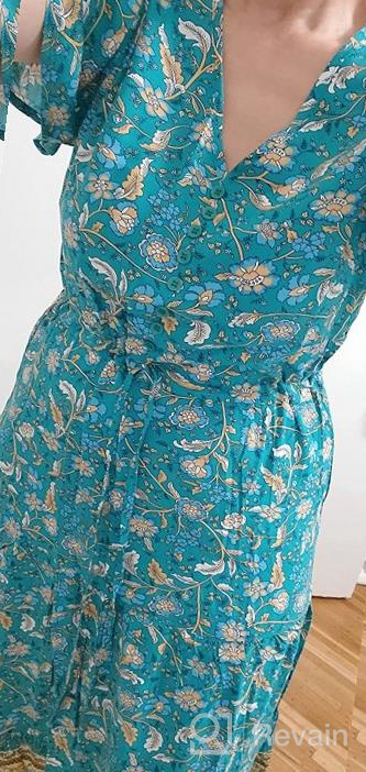 img 1 attached to Stay Refreshed With TEMOFON Bohemian Floral Print Maxi Dress - Perfect For Summer! review by Staxy Asedr