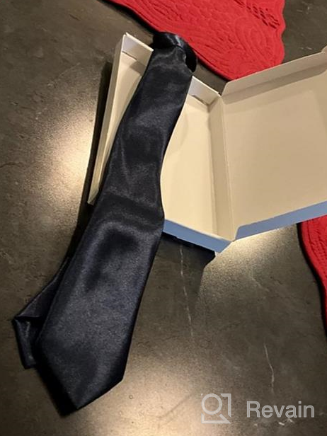 img 1 attached to 15 inch/19 inch Polyester Satin Zipper Neckties for Boys - Solid Color Zipper Tie by Aurya review by Jeremy Gorsage