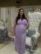 img 1 attached to Maternity Gown Ruffle Sleeve Mermaid Off Shoulder Photography Dress Baby Shower ZIUMUDY Fitted Lace review by Ameen Bethea