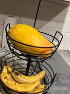 img 1 attached to 2 Tier Bronze Fruit Basket Bowl With Banana Hanger For Kitchen Countertop, Portable & Detachable Vegetable Storage Holder Display Stand review by Vincent Hurst