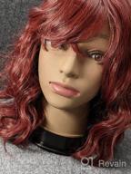 img 1 attached to 🌹 Creamy Bob Wigs with Waves and Bangs in Wine Red - Heat Resistant Synthetic Fiber for Natural Looking Women's Wigs review by John Douglas