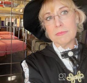 img 5 attached to Женская шляпа ведьмы на Хэллоуин - черный шерстяной аксессуар для костюма для взрослых для женских вечеринок и костюмов.