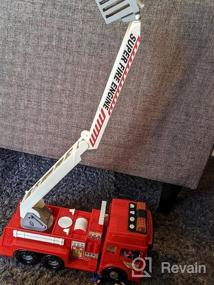 img 6 attached to Big Red Fire Truck Toy With Lights, Sounds & Folding Ladder - Perfect For Kids Age 3-8!