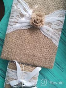 img 8 attached to Burlap And Lace Rustic Wedding Guest Book With Silver Pen - 120 Lined Pages For Guests' Thoughts In Gift Box