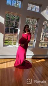 img 7 attached to JustVH Элегантное облегающее платье для беременных с длинным рукавом и V-образным вырезом, облегающее платье макси для фотосессии