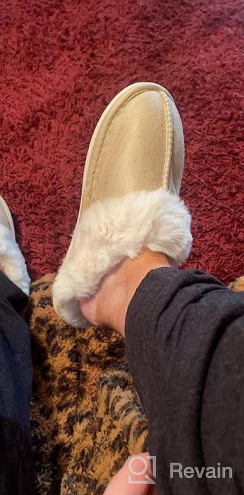 img 1 attached to CozyWarm Women'S Fuzzy Slippers - Soft And Fluffy Slip-On House Shoes With Memory Foam And Anti-Slip Sole For Indoor And Outdoor Use, Breathable Plush Faux Fur And Suede Material For Winter Comfort review by Dave Branch