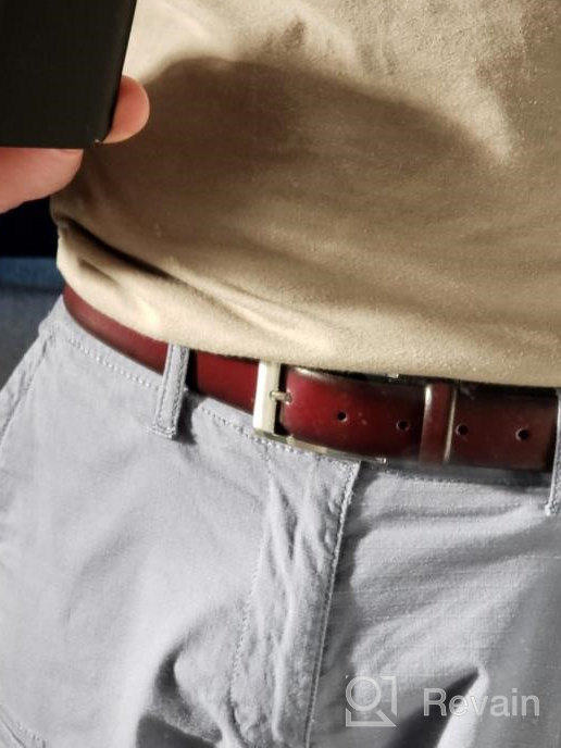 img 1 attached to 👔 Stylish Burnished Leather Belt in Black - Essential Men's Accessory (Size 42) review by Jorge Toussaint