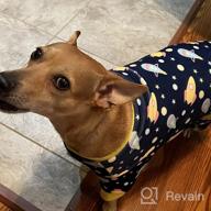 img 1 attached to Stretchable Yellow Duck Dog And Cat Pajamas For Small Dogs - Soft Material Dog Apparel For Comfy Sleepwear review by Chris Floyd