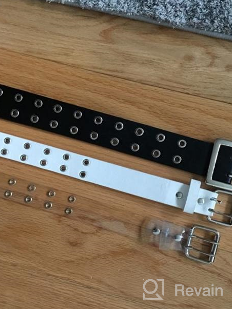 img 1 attached to 👔 JASGOOD Double Grommet Leather Detachable Boys' Belt Accessories review by Joseph Redding