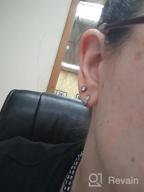 img 1 attached to 👑 Sterling Silver Princess-cut Mini Huggie Hoop Earrings: Ritastephens 3.5x9 Mm review by Dawn Williams