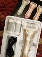 img 1 attached to BOMPOW Electric Foot File Waterproof Scrubber For Cracked Heels And Dead Skin Removal With 3 Roller Heads (Gold) review by Matt Travers