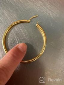 img 6 attached to 14K Real Gold Plated Chunky Hoop Earrings With Sterling Silver Post Hypoallergenic - Small, Medium & Large Sizes (15-70Mm) For Women By Milacolato