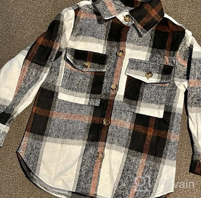 img 1 attached to Stylish and Comfortable Toddler Sleeve Jacket Button Flannel Boys' Clothing for Tops, Tees & Shirts review by Cori Nance