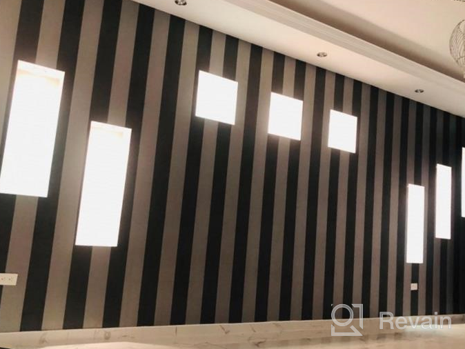 img 1 attached to QIHANG Modern Minimalist Non-Woven Vertical Striped Wallpaper Roll Black Gray 0.53M X 10M = 5.3㎡ review by Chris Prix