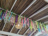 img 1 attached to Pink Artificial Fake Wisteria Vine Rattan Hanging Garland Silk Flowers String Home Party Wedding Decor 43.2 Feet (12 Pack) review by Matthew Flores