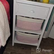 img 1 attached to OrganiHaus Set of 3 Small Woven Baskets for Organizing | Grey Storage Bins for Bathroom Decor and Towels review by Jeff Wells