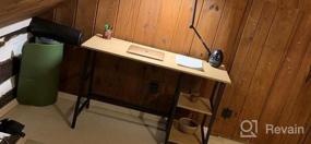 img 8 attached to Foxemart 55 "Компьютерный стол на эстакаде Письменный стол для домашнего офиса с полкой для хранения, 2-уровневый современный простой стол для ноутбука, компактный домик, простой в сборке, белый
