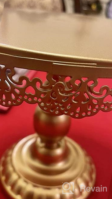 img 1 attached to 9-Piece Antique Riccle Gold Cake Stand Set - Perfect For Christmas, Wedding, Birthday & More! review by Ryan Bowers