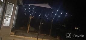 img 7 attached to PHI VILLA 15Ft Outdoor Market Rectangle Umbrella With 36 LED Solar Lights And Stand, Navy Blue