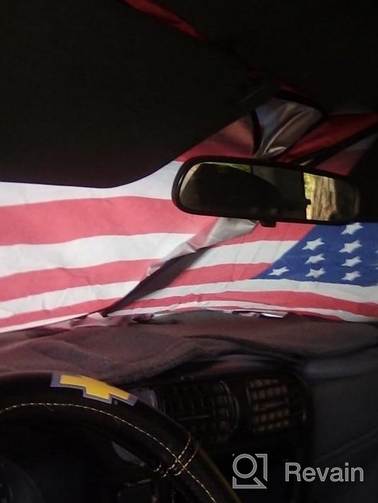 img 1 attached to Show Your Patriotism With ARANA American Eagle Flag Car Sun Shade - Protect Your Car From Harmful UV Rays And Heat With Foldable Sun Shield For Windshield review by Pedro Movie