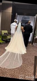 img 5 attached to Elegant Bridal Wedding Veil With Pencil Edge - SAMKY 1T - Available In 7 Different Lengths (30/36/45/60/72/90/108 Inches)