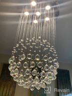 img 1 attached to Saint Mossi Chandelier Modern K9 Crystal Raindrop Chandelier Lighting Flush Mount LED Ceiling Light Fixture Pendant Lamp For Dining Room Bathroom Bedroom Livingroom 6 GU10 LED Bulbs Required H32 X D18 review by Evan Sharma