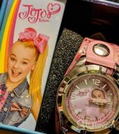 img 1 attached to Jojo Siwa Analog Watch for Kids - Silver-Tone Case, Pink Leather Strap, Easy-to-Buckle, Safe for Children - Model JOJ5003 with Jojo Siwa on Dial review by Naomi Johnson