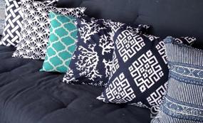 img 7 attached to 2 Pack 18X18 дюймов Роскошный синий бархатный чехол для подушки с дизайном фланца-мягкий шелковистый чехол для дивана, дивана, спальни, декора