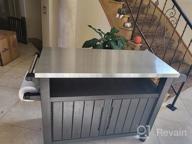 img 1 attached to Portable Outdoor Table And Storage Cabinet - Keter Unity XL With Hooks For Grill Accessories And Stainless Steel Top review by Debbie Jones