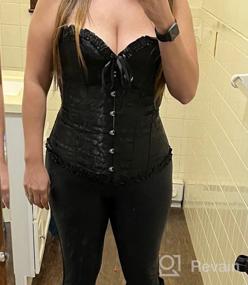 img 6 attached to Floral Lace-Up Back Corset Bustier Top - Sexy Lingerie For Women Plus Size