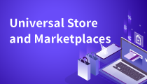 Logotipo de tiendas y mercados universales