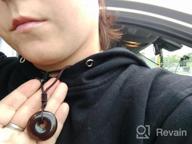 img 1 attached to Circle Donut Pendant Necklace With Semi-Precious Stones By AMORWING review by Shannon Reynolds