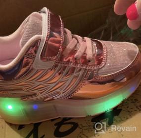 img 7 attached to Ehauuo Unisex Kids LED Light up Retractable Roller Skate Sneaker: Flashing Wheel Shoes for Girls and Boys