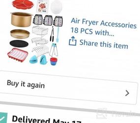 img 8 attached to Complete Set Of Air Fryer Accessories - 18 PCS With Recipe Cookbook And Liners For GoWISE, Ninja, COSORI, Cozyna, Philips 5.3-6 Qt - Dishwasher Safe And BPA-Free - Matte Gold Finish
